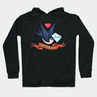 Swallow with love Letter Tattoo Hoodie